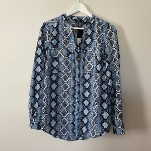 Jones NY Python Print Sky Blue & Black